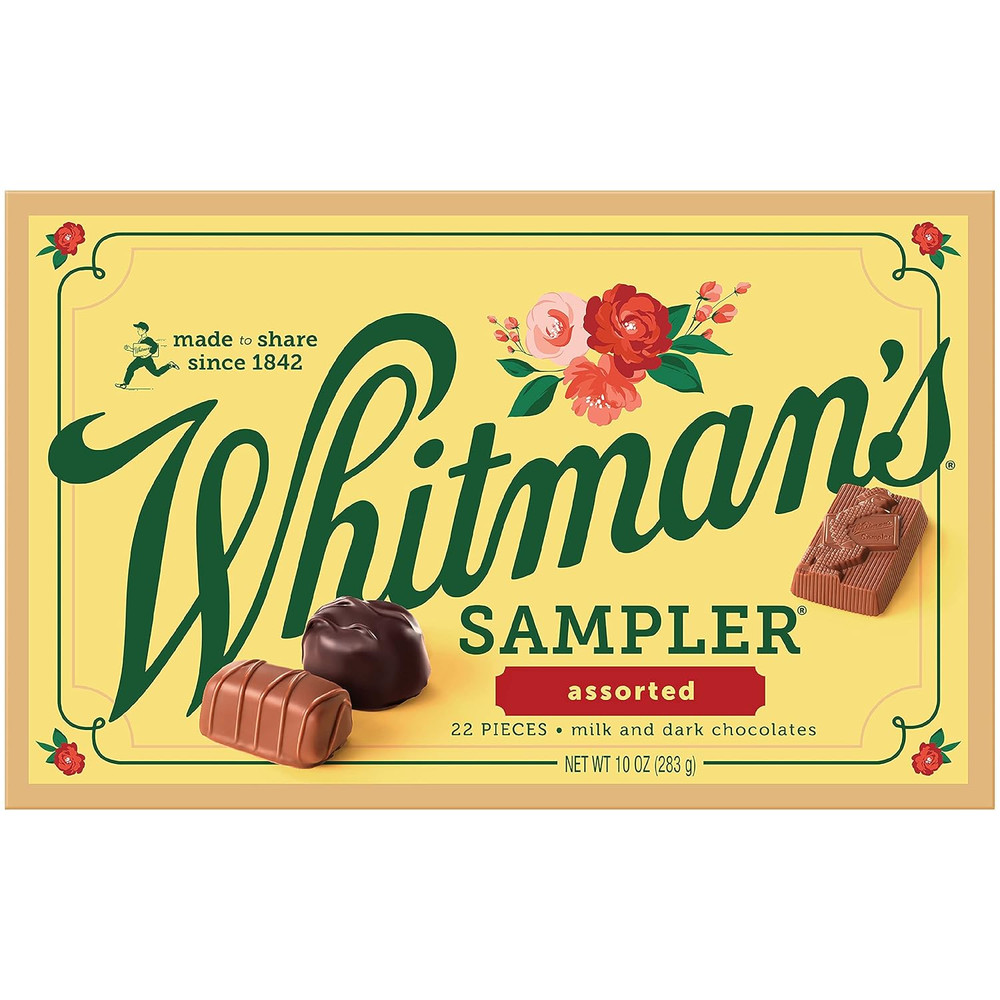 WHITMAN’S SAMPLER Assorted Milk & Dark Chocolate Candy Gift Box, 10 oz.