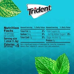Trident Mint Bliss Sugar Free Gum, 12 Packs of 14 Pieces (168 Pieces)