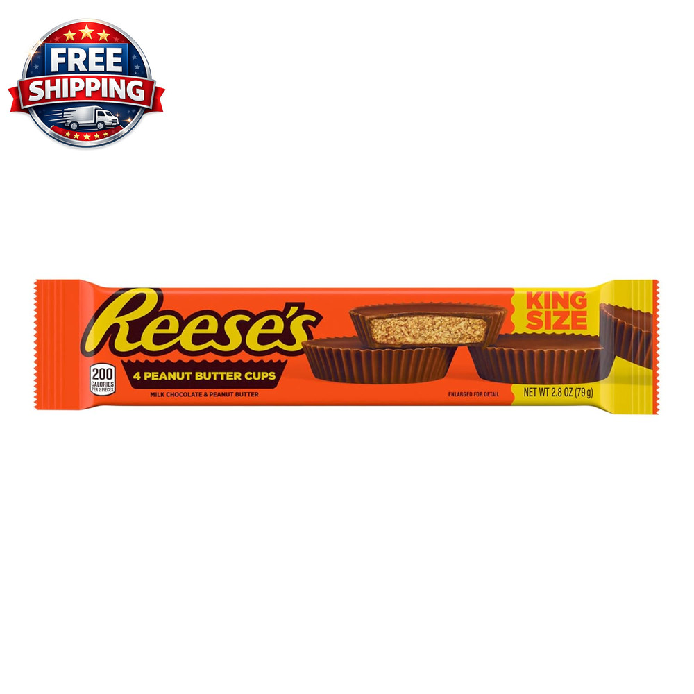 Milk Chocolate Peanut Butter Cups King Size Candy Pack – 2.8 oz