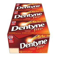 Dentyne Fire Spicy Cinnamon Sugar Free Gum, Pack of 12-2 BOX