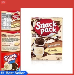 Pudding Cups Chocolate Vanilla 3.25 oz Family Pack 72 Count Lunch Snack