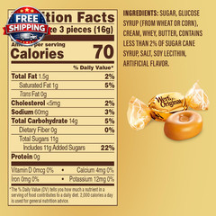 Classic Hard Caramel Candy Individually Wrapped – Approx. 80 Pieces – Smooth, Sw