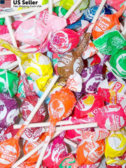 Charms Minipops 18 Assorted Flavor Candy 75 Count (Pack of 1), Orange,Blue