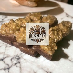 Lili’s Fudge Brownies topped with Pecan pralines (8×8 Pan – 16 Count)