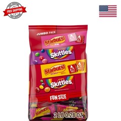 Skittles, Starburst Fun Size Chewy Candy Assorted Variety, Individually Wrapp…