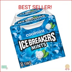 ICE BREAKERS Coolmint Sugar Free Mints Tins, 1.5 oz (8 Count)