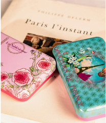 LA SABLESIENNE, SET OF 2 “L’oiseau Bleu” Mini Shortbread with Raspberry Tins