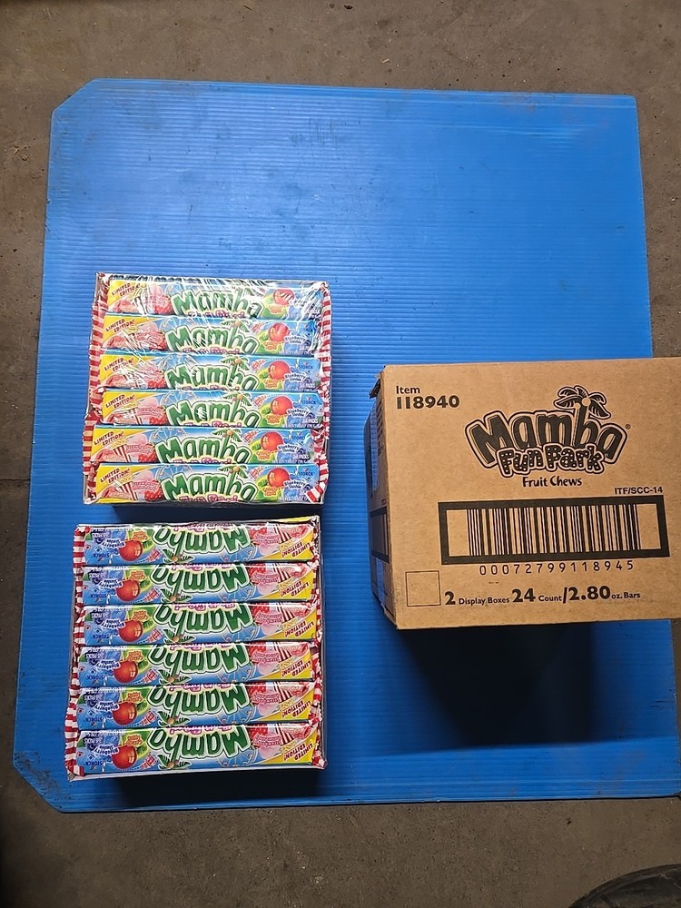 Mamba Fun Park Fruit Chews Case 2 Inner Cases of 24 2.80oz. 48 Packs Total NEW