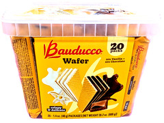 Bauducco Chocolate & Vanilla Wafer Cookies Tub 20 Packs EXP 08/2026