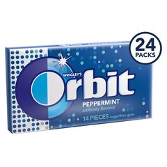Orbit Peppermint Sugarfree Gum, 14 count (Pack of 24)