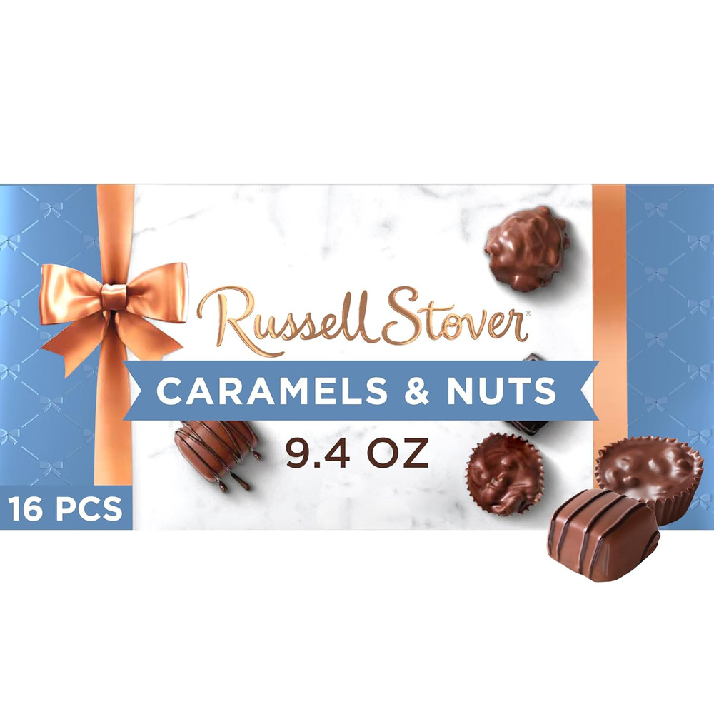 Russell Stover Caramel & Nuts Milk & Dark Chocolate Gift Box 9.4oz Mother’s Day