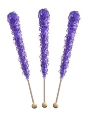 Purple Rock Candy on a Stick (72 Pack) – BULK Grape Pure Sugar Crystal Rock S…