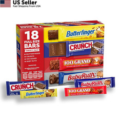 Assorted Butterfinger, Crunch, Baby Ruth, and 100 Grand 18 Count (Pack of 1)