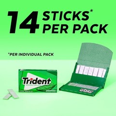 Trident Sugar-Free Spearmint Chewing Gum 12 Packs x 14 Pieces 168 Total Pieces F
