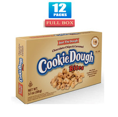 12x Packs Just Cookie Dough Bites Choc Chip & Caramel, Theater Box – 3.1oz Each
