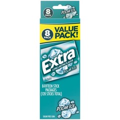 EXTRA Polar Ice Sugar Free Gum 8 Pack Bulk 15 .