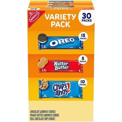 Nabisco Cookie Variety Pack with OREO, Chips Ahoy!, Nutter Butter (30 pk.)