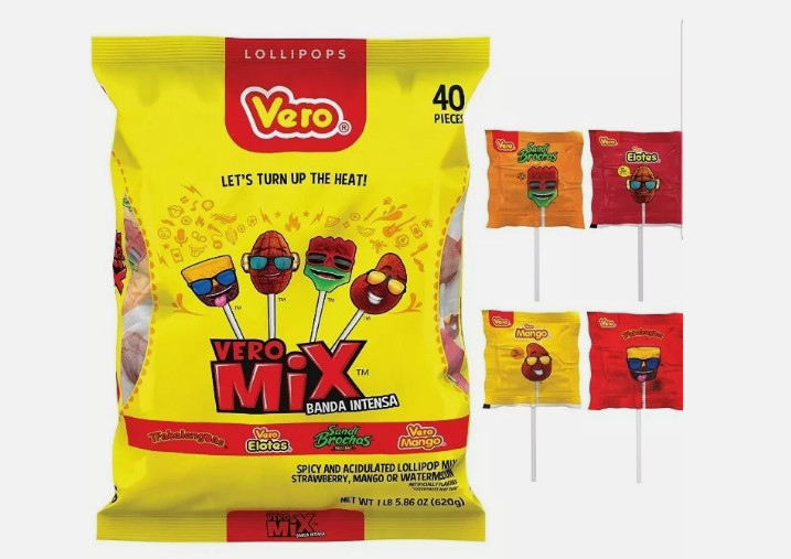 Paletas Vero Mix Banda Fuego Lollipops total 40 Pieces Vero🔥