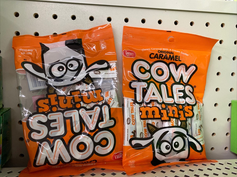 2 Cow Tales Minis 4 oz ORIGINAL CARAMEL Chewy Vanilla Cream Center