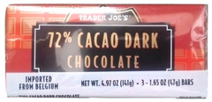 9 Bars Trader Joe’s 72% Cacao Dark Chocolate Candy Bars 1.65 oz Each Bar