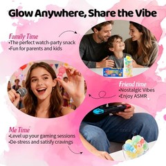 Spring sale GummyGlow Wax Candy 12oz Assorted Shapes, 5 Fruit Flavors, ASMR