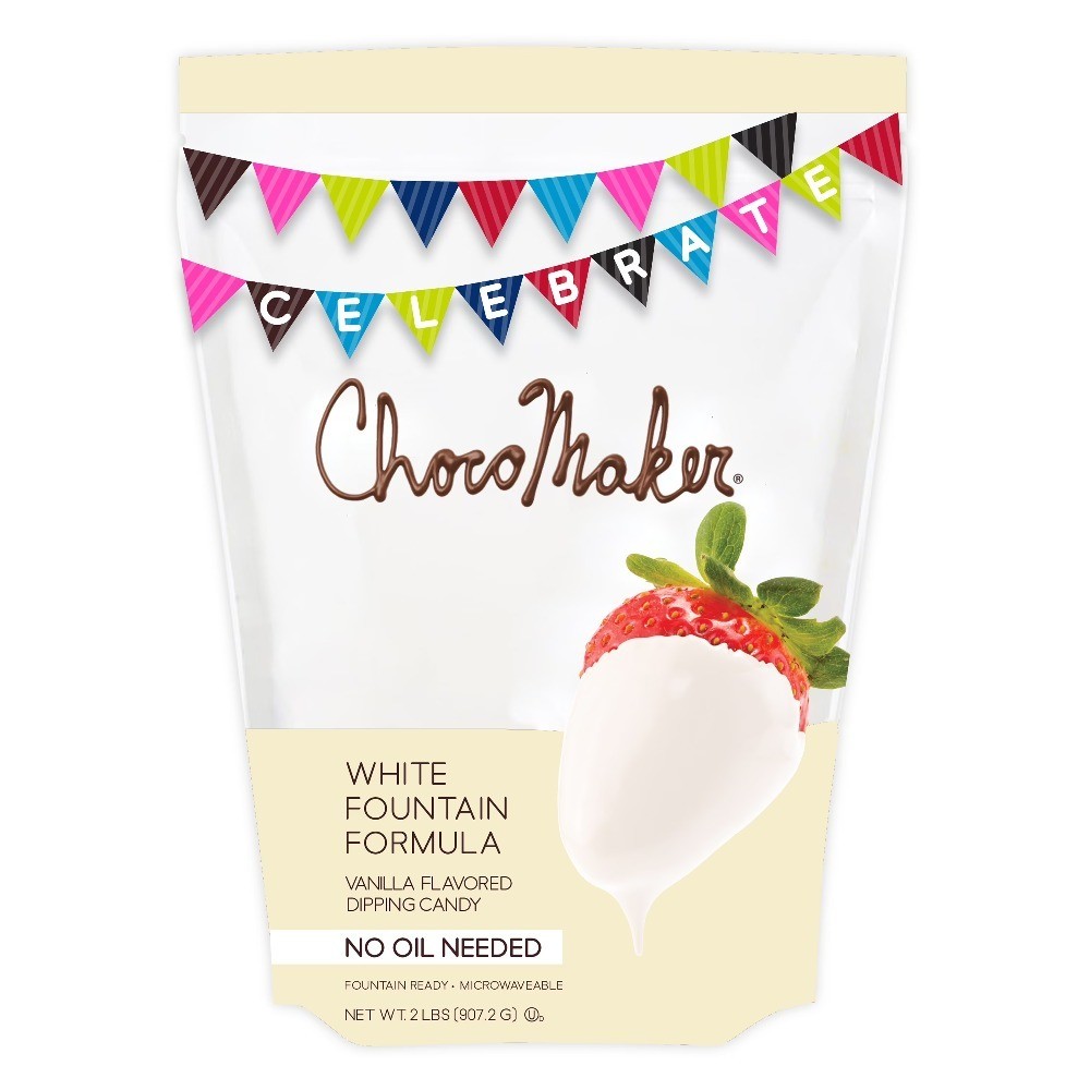 White Vanilla Fondue Dipping Chocolate, Gluten and Wheat Free, Contains Milk