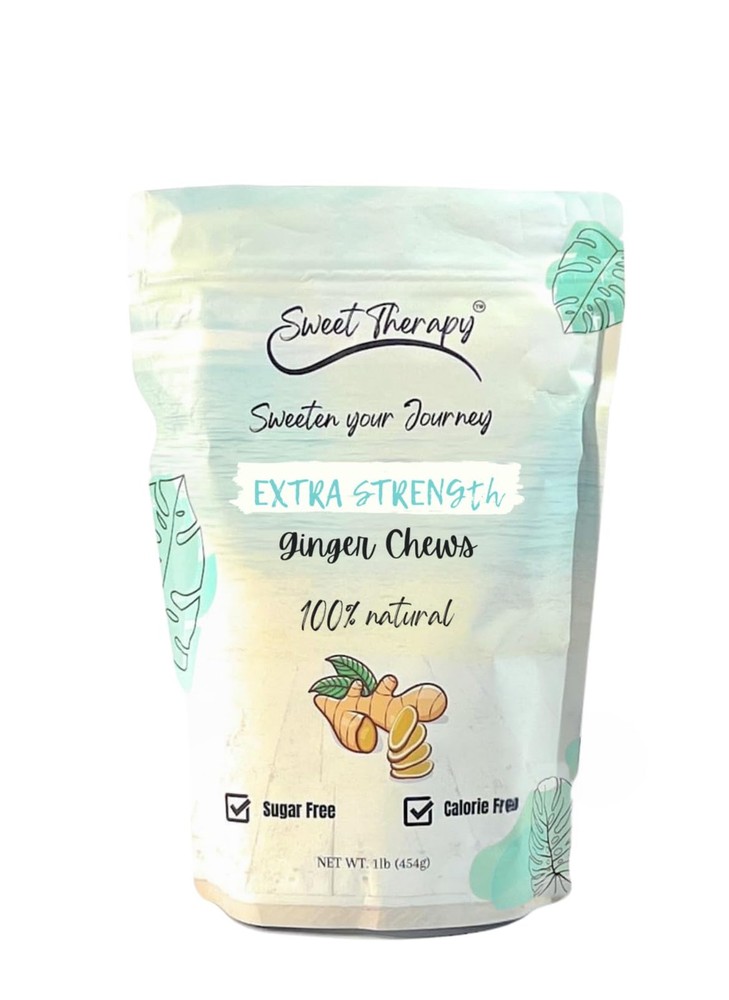 Ginger Chews Sugar Free Zero Candy Calorie Double Strength 1LB Pack