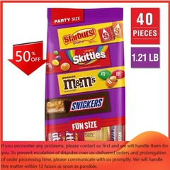Mars Assorted Starburst, Skittles, M&M’s, Snickers Party Bag Candies – 19.44oz