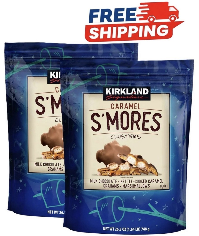 Kirkland Signature Caramel S’Mores Milk Chocolate Clusters 26.3 oz (Pack of 2)