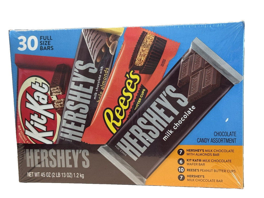 Hershey’s Kit Kat Reese’s Chocolate Candy 30 Full Size Bars Bulk Pricing