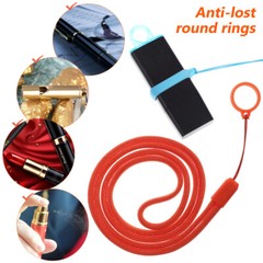 8 Pcs Anti-lost Silicone Rings Pen Leash Straps Bands Key Lanyard with Miss