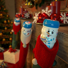 Sugar-Free Chewing Gum, Fresh Mint Flavor, Winter Edition Snowman Bottle, Holida