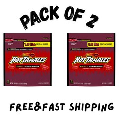(2 pack) Hot Tamales Fierce Cinnamon Chewy Candy, 28.8 ounce Bag