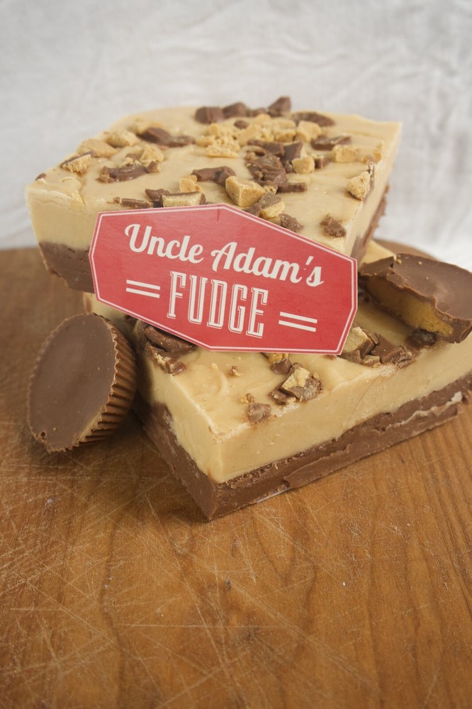 “Uncle Adam’s Fudge” PEANUT BUTTER & CHOCOLATE FUDGE (1.5 pounds)