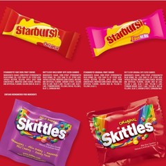 Skittles, Starburst Fun Size Chewy Candy Assorted Variety, Individually Wrapp…