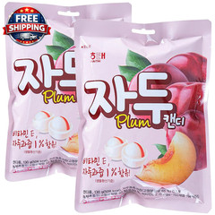Plum Flavor Hard Candy, Sweet & Tangy, Juicy Taste, 4.59 Oz (130G) X 2-Pack
