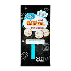 (3 pack) Great Value Mini Iced Oatmeal Cookies, 1 oz, 10 Snack Packs..