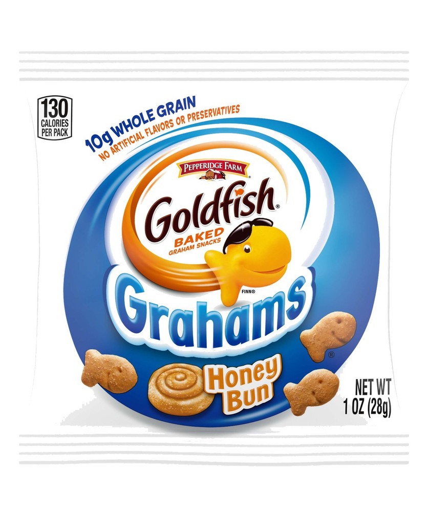 Pepperidge Farms Honey Bun Grahams Goldfish Snack Graham Crackers, 1 Ounce, 300