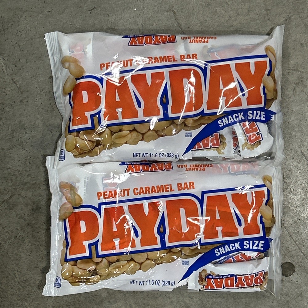 Payday Peanut Caramel Bar Snack Size Candy Bars {LOT OF 2 BAGS}