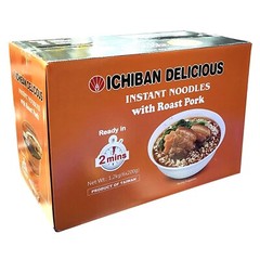 Ichiban Instant Bowl Noodles Delicious with Real Roast Pork 6 x 200g Ready Meal