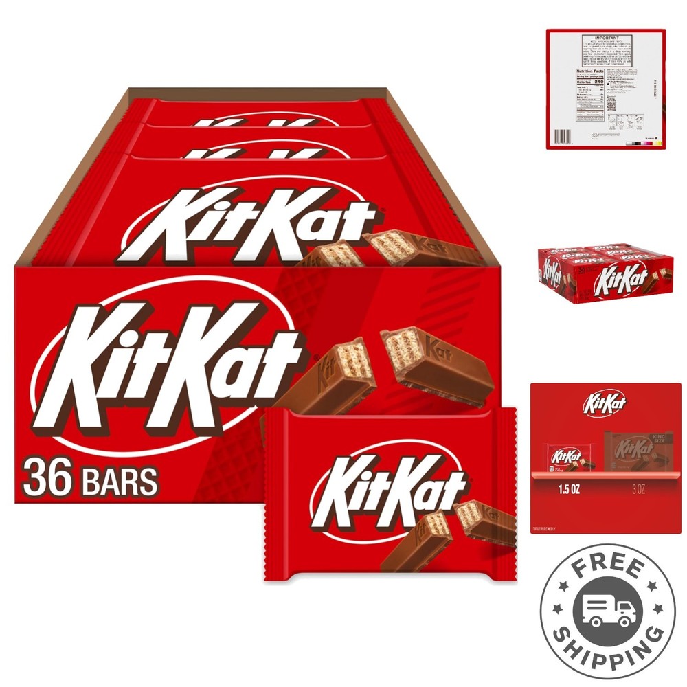 Bulk Milk Chocolate Wafer Bars, 36 x 1.5 oz Packs – Kosher & Perfect for Sharing