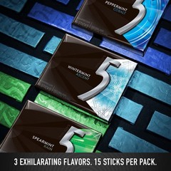 5 GUM Peppermint 1 Count (Pack of 15), green, blue, light green or blue