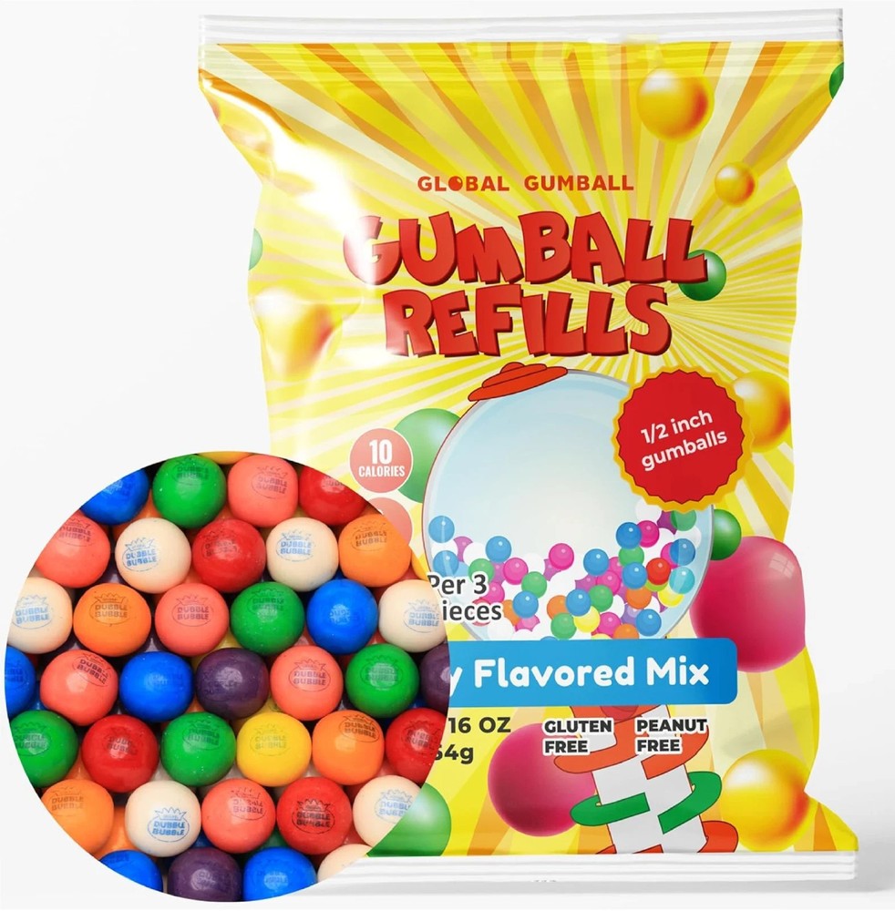 Gumballs for Gumball Machine Refill Bubble Gum 260 Count (Pack of 1), Multi