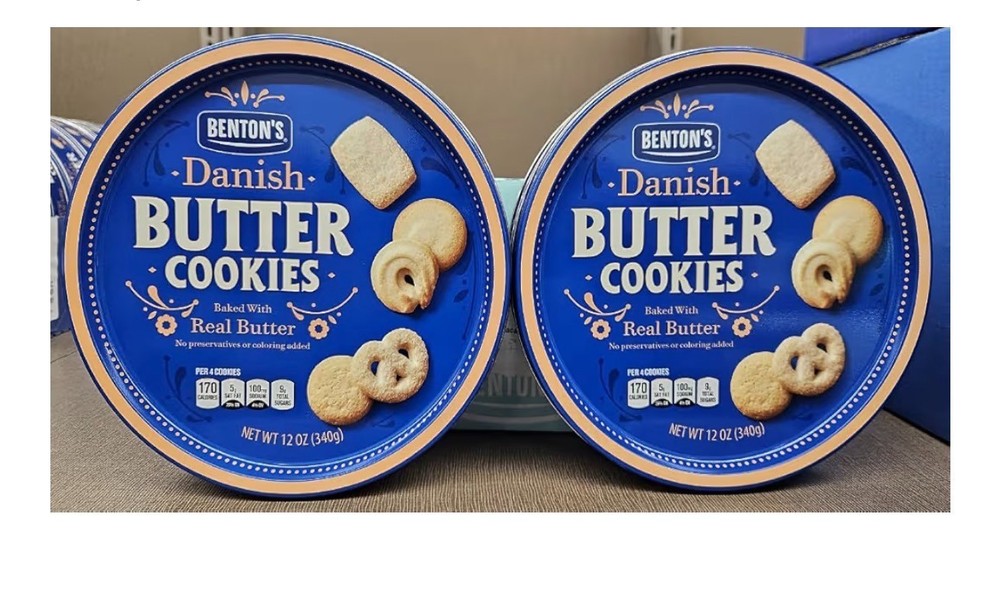Benton’s Danish Butter Cookies Baked with Real Butter 12oz 340g (2 Tins)