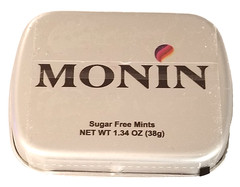 Monin Sugar Free Mints – Net Wt 1.24 OZ – in Metal Tin – New Sealed Shrink Wrap