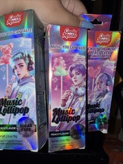 Candy Master Music Lollipops Sugar Free Strawberry & Peach Heart Dino Bear