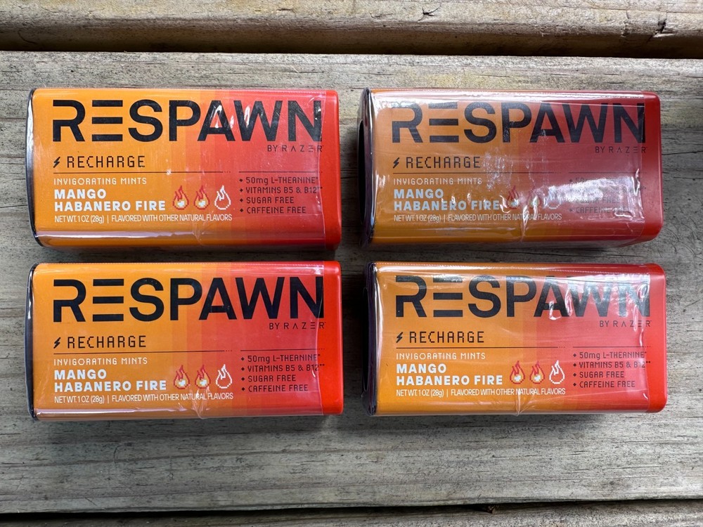 RESPAWN Spicy Mango Habanero Breath Mints Sugar Free, 1 oz Packs (4 Pack) | Trav