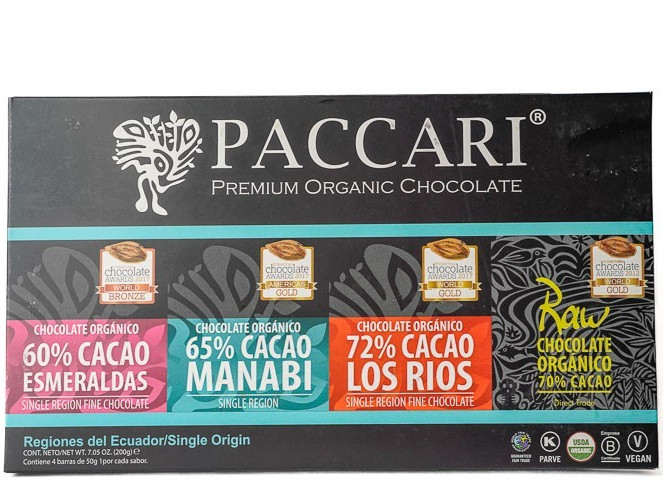 Pacari Single Origin Chocolate Bars Gift Box – 200 g.