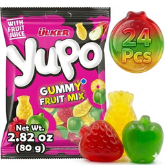 Fruit Flavor Soft Candy Jelly – 24 Pack , Assorted Apple Orange Strawberry