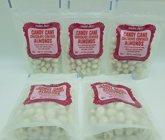 5 Bags Trader Joe’s Candy Cane Chocolate Covered Almonds 8 oz Each
